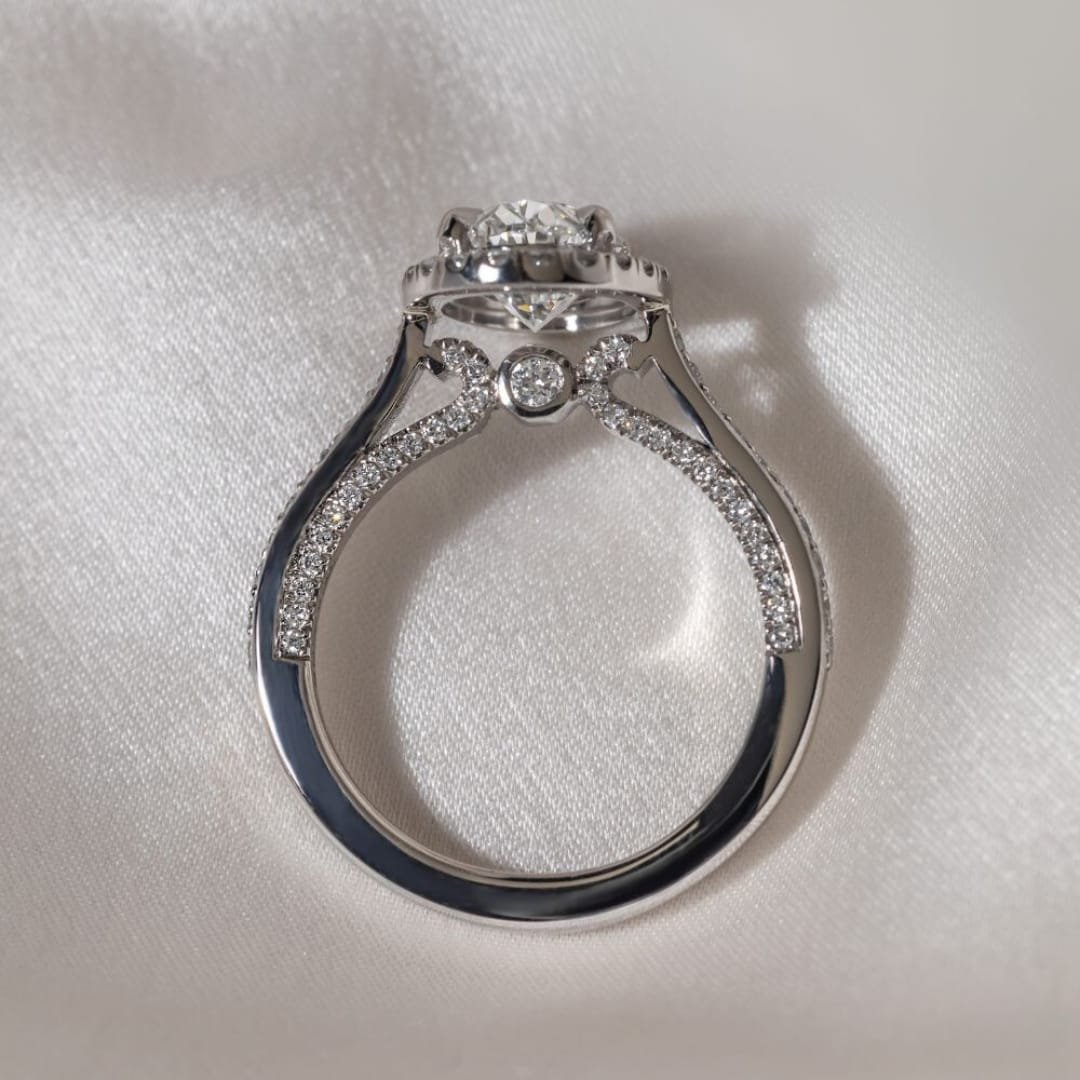 Cathedral Hidden Halo Engagement Ring: A Perfect Blend of Elegance and Glamour