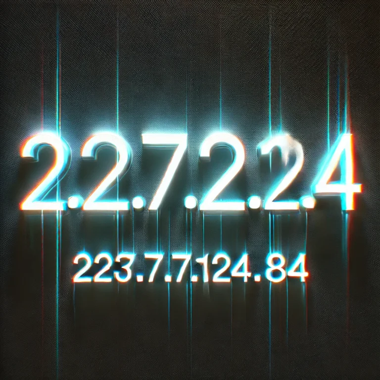 A detailed diagram illustrating the location and usage of the IP address 223.77.124.84.