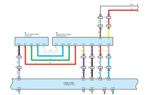 2004-2007 lexus es330 wiring diagram door lh