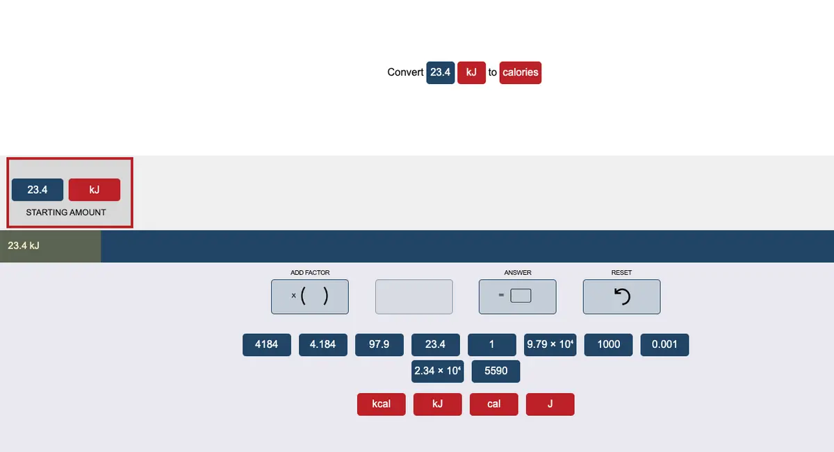 Converting 849.1j/g to kj/g explained in detailed steps