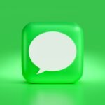 a green square with a white speech bubble